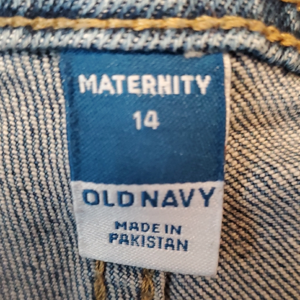 Maternity Old Navy Distressed Overalls Size 14 - Picture 2 of 15